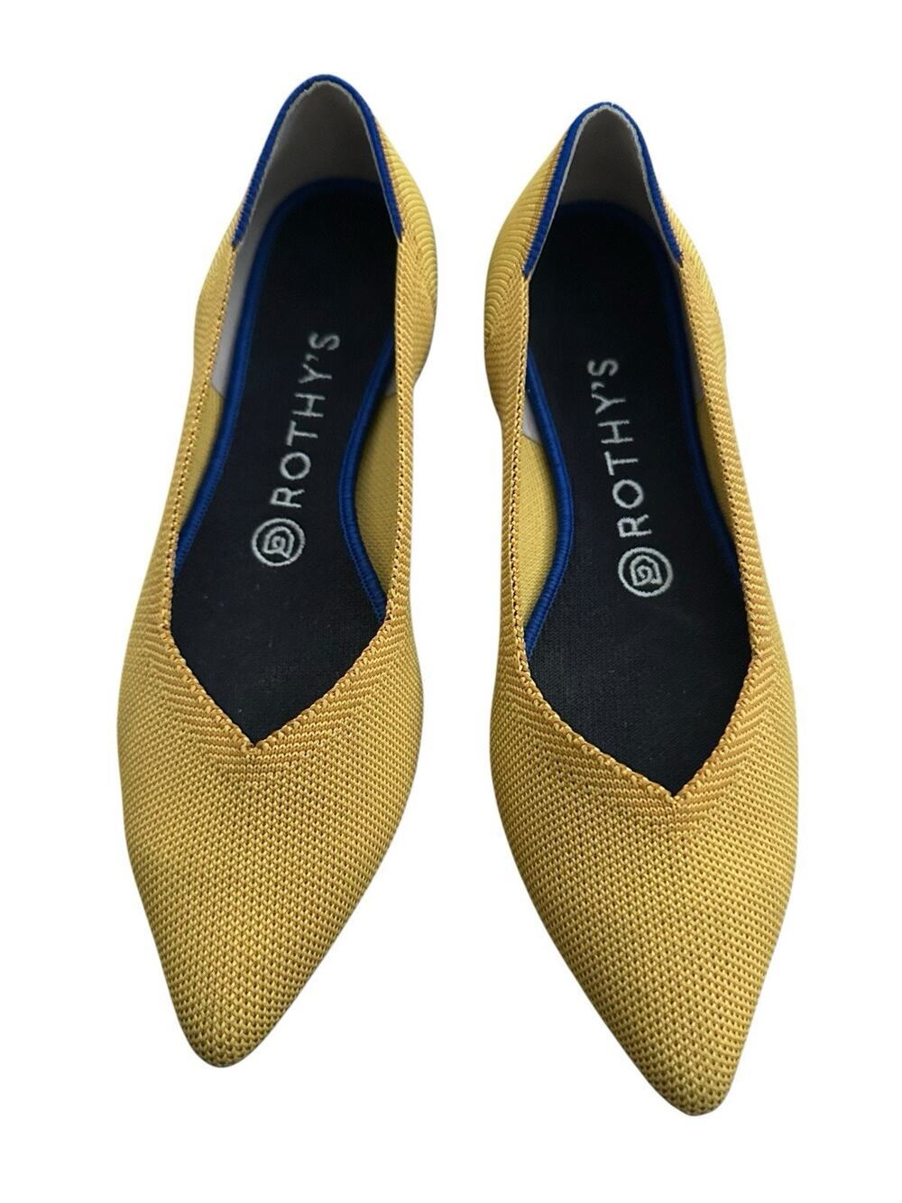 Rothy’s The Point Flats RETIRED Marigold Yellow Classic Women’s Size 8 Ballet